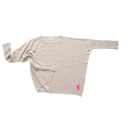 Papa Lobster - Damen Pullover Kaschmir JOHA grau
