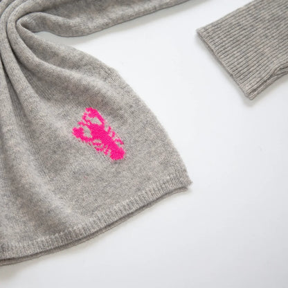 Papa Lobster - Damen Pullover Kaschmir JOHA grau