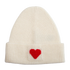 Papa Lobster - Kinder Cashmere Mütze LITTLE HEART Naturweiß