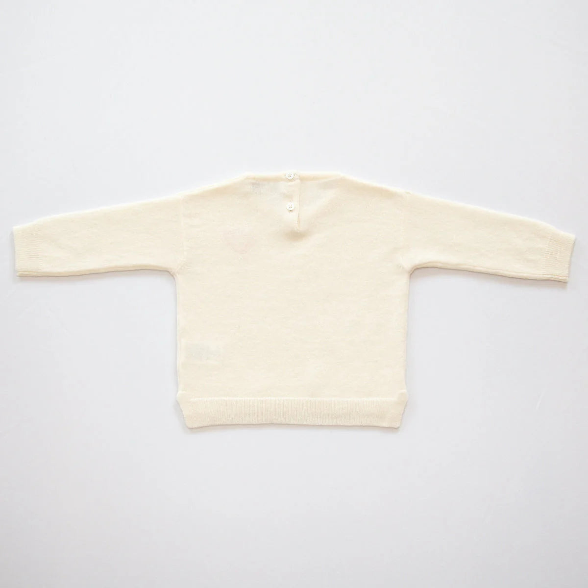 Papa Lobster - Baby Cashmere Pullover LITTLE HEART Naturweiß