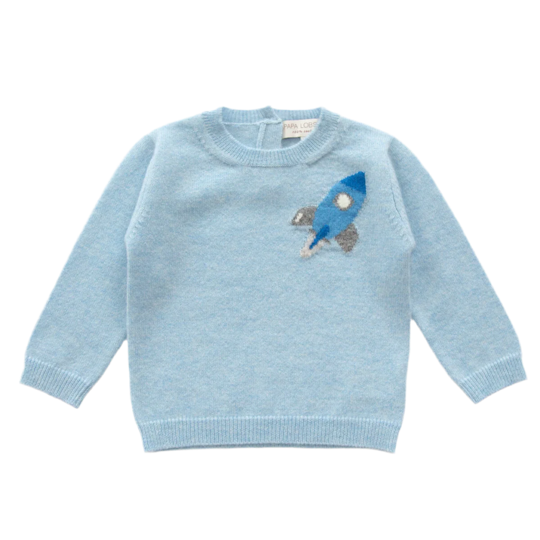 Papa Lobster - Baby Cashmere Pullover ROCKET Hellblau