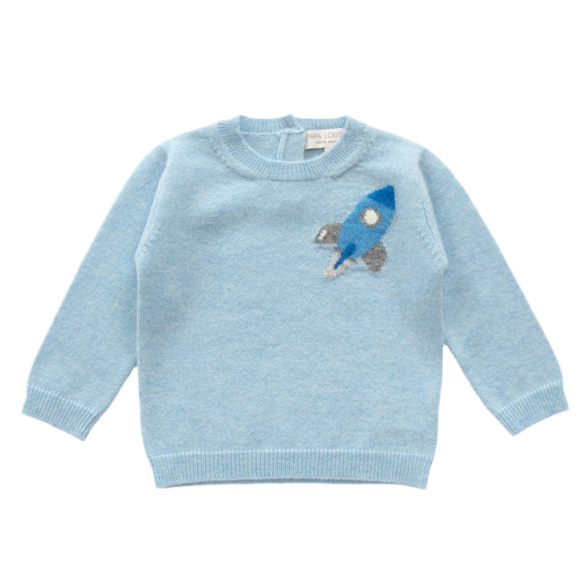 Papa Lobster - Baby Cashmere Pullover ROCKET Hellblau