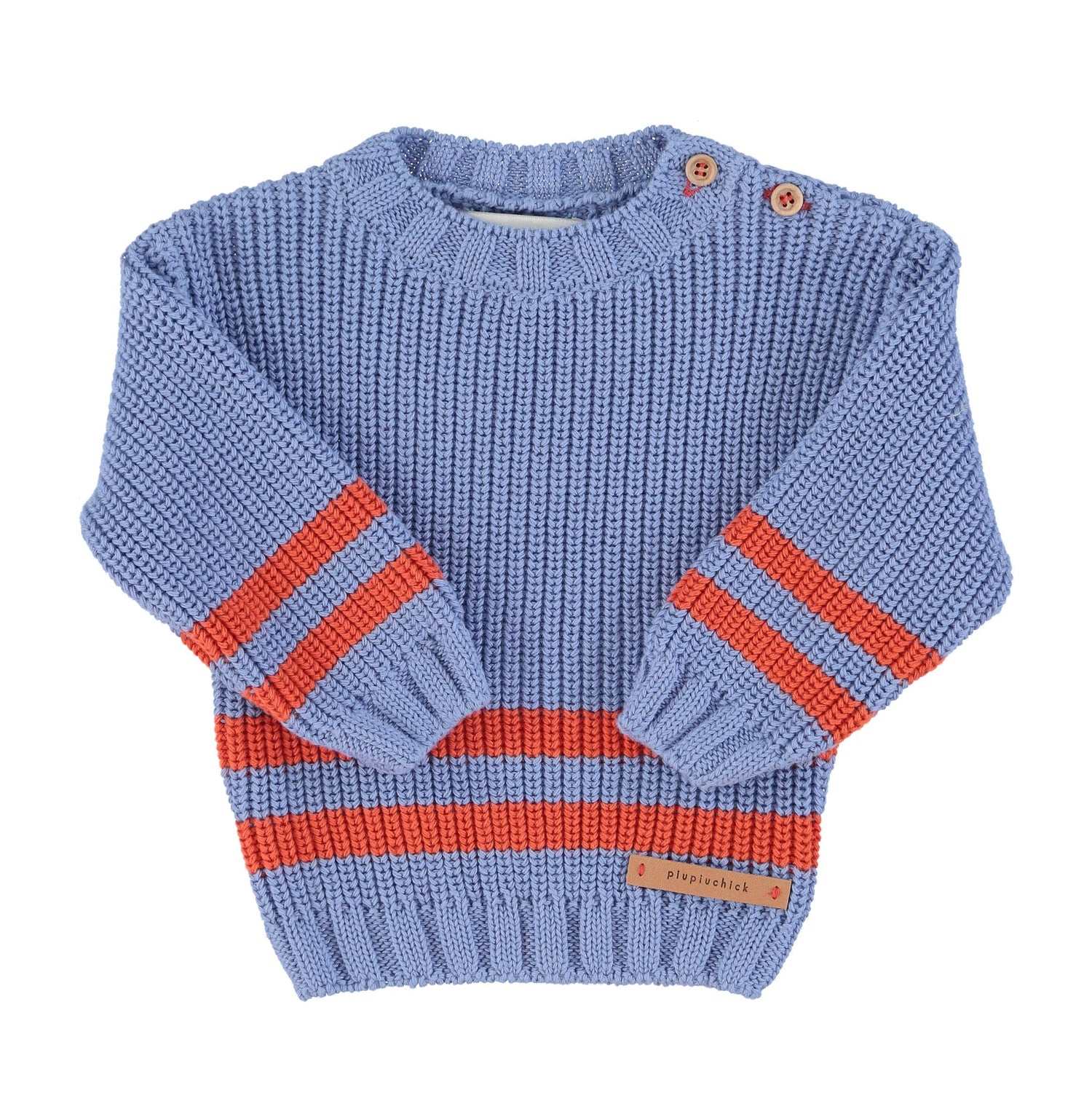 Piupiuchick - Baby - Kinder Strickpullover hellblau aus Biobaumwolle