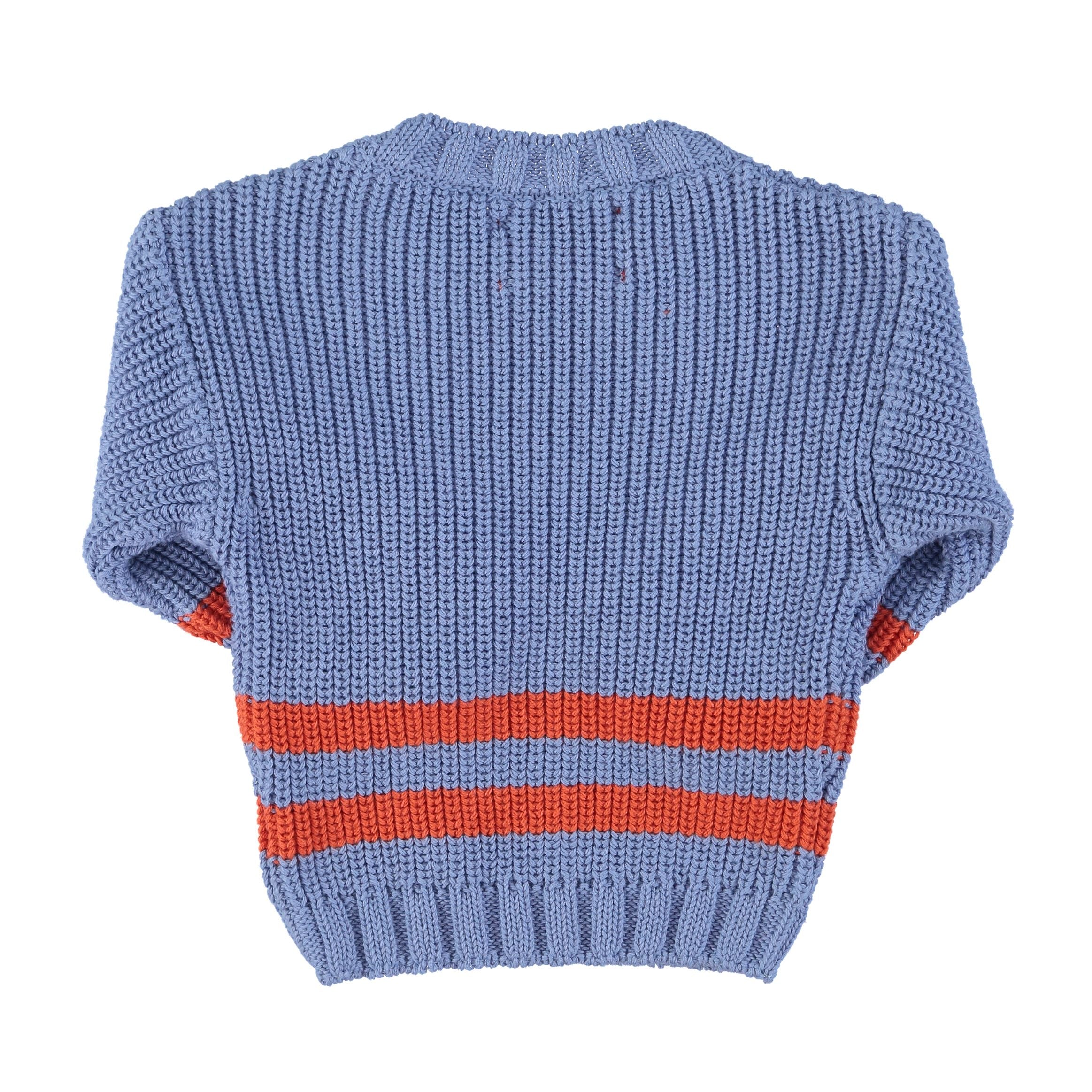 Piupiuchick - Baby - Kinder Strickpullover hellblau aus Biobaumwolle