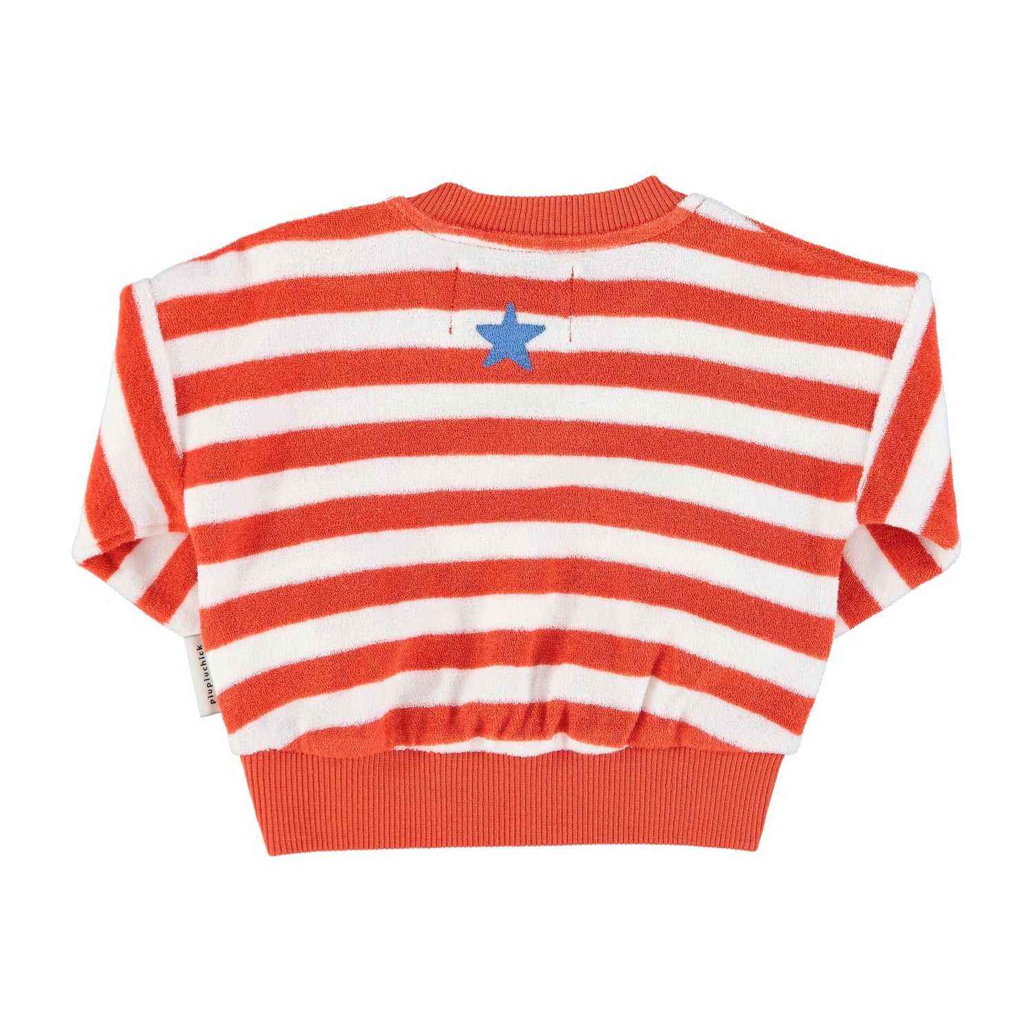 Piupiuchick - Baby - Kinder Frottee Sweatshirt Streifen rot weiß