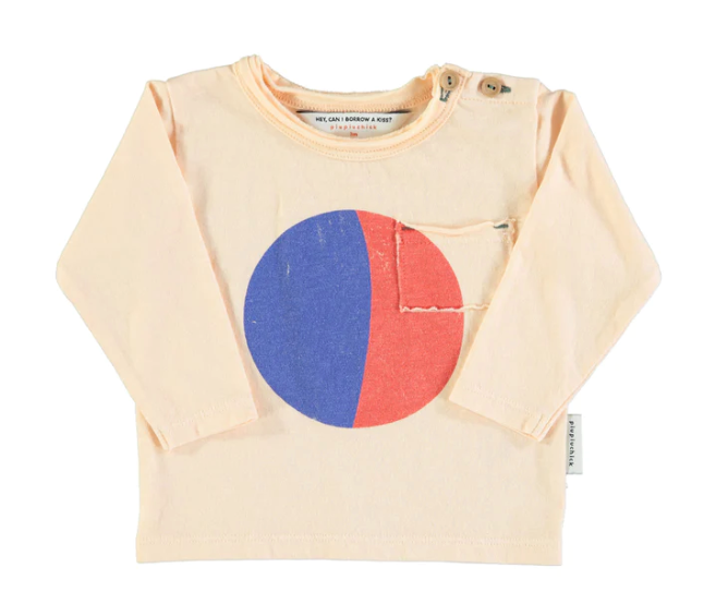 Piupiuchick - Baby Shirt natur mit Kreisprint