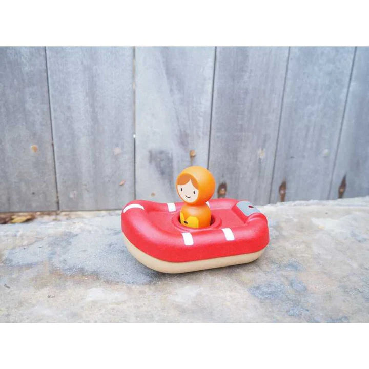 Plan Toys - Segelboot Küstenwache aus Holz, Holzspielzeug
