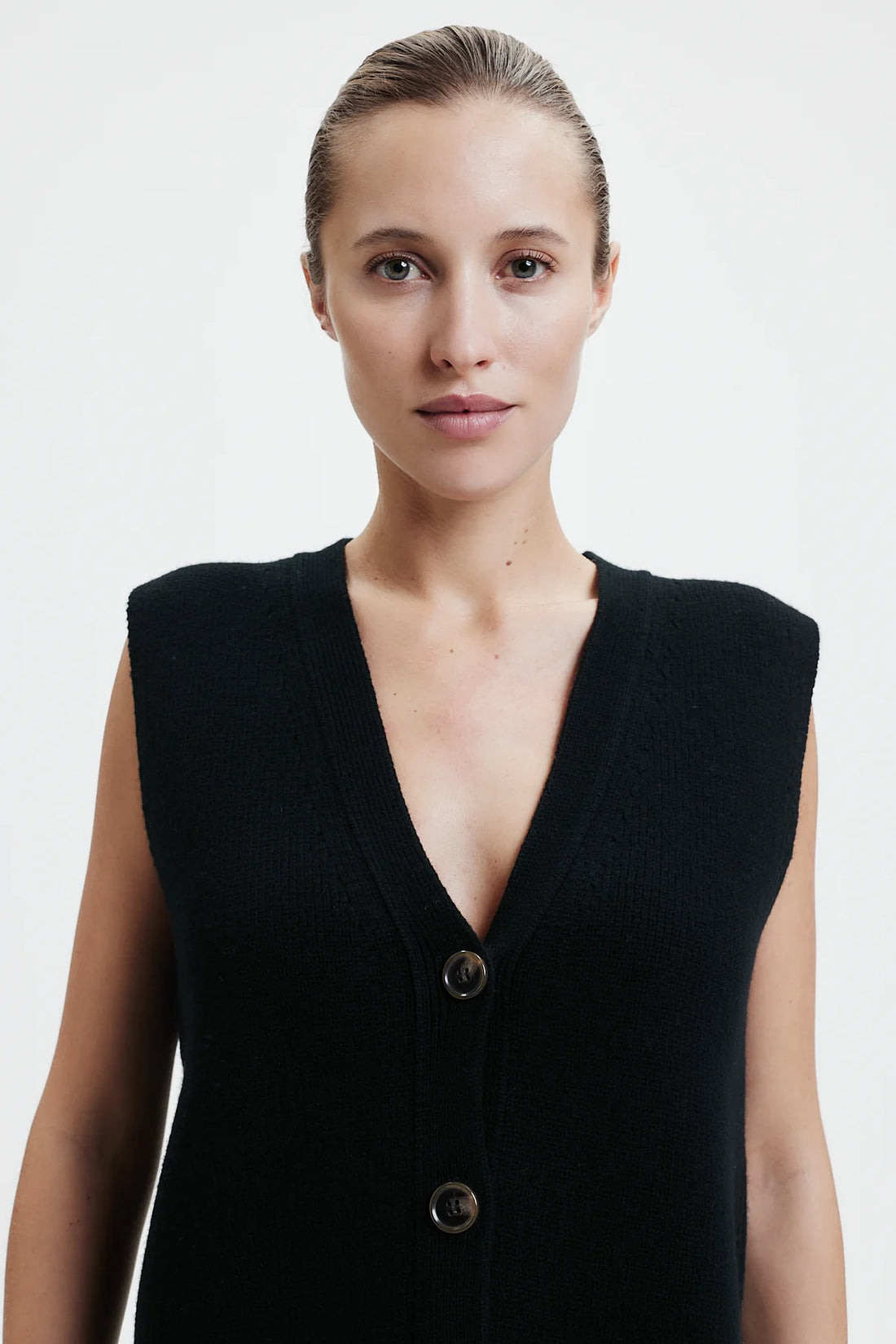 Prinz Berlin - Weste schwarz Wolle/ Cashmere