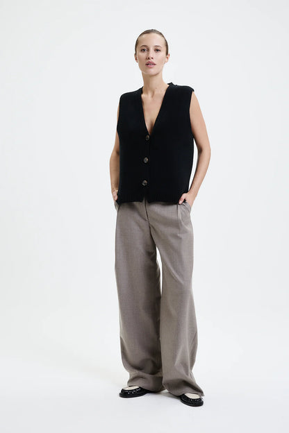 Prinz Berlin - Weste schwarz Wolle/ Cashmere