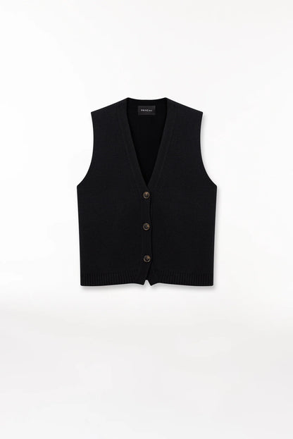 Prinz Berlin - Weste schwarz Wolle/ Cashmere