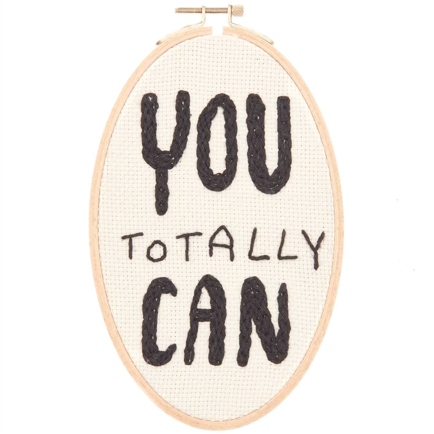 RICO DESIGN - Punch Needle Set „You Totally Can“ oval, 13 x 21 cm