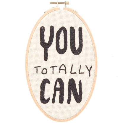 RICO DESIGN - Punch Needle Set „You Totally Can“ oval, 13 x 21 cm