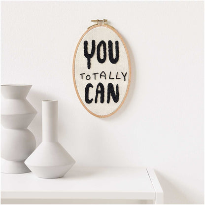 RICO DESIGN - Punch Needle Set „You Totally Can“ oval, 13 x 21 cm