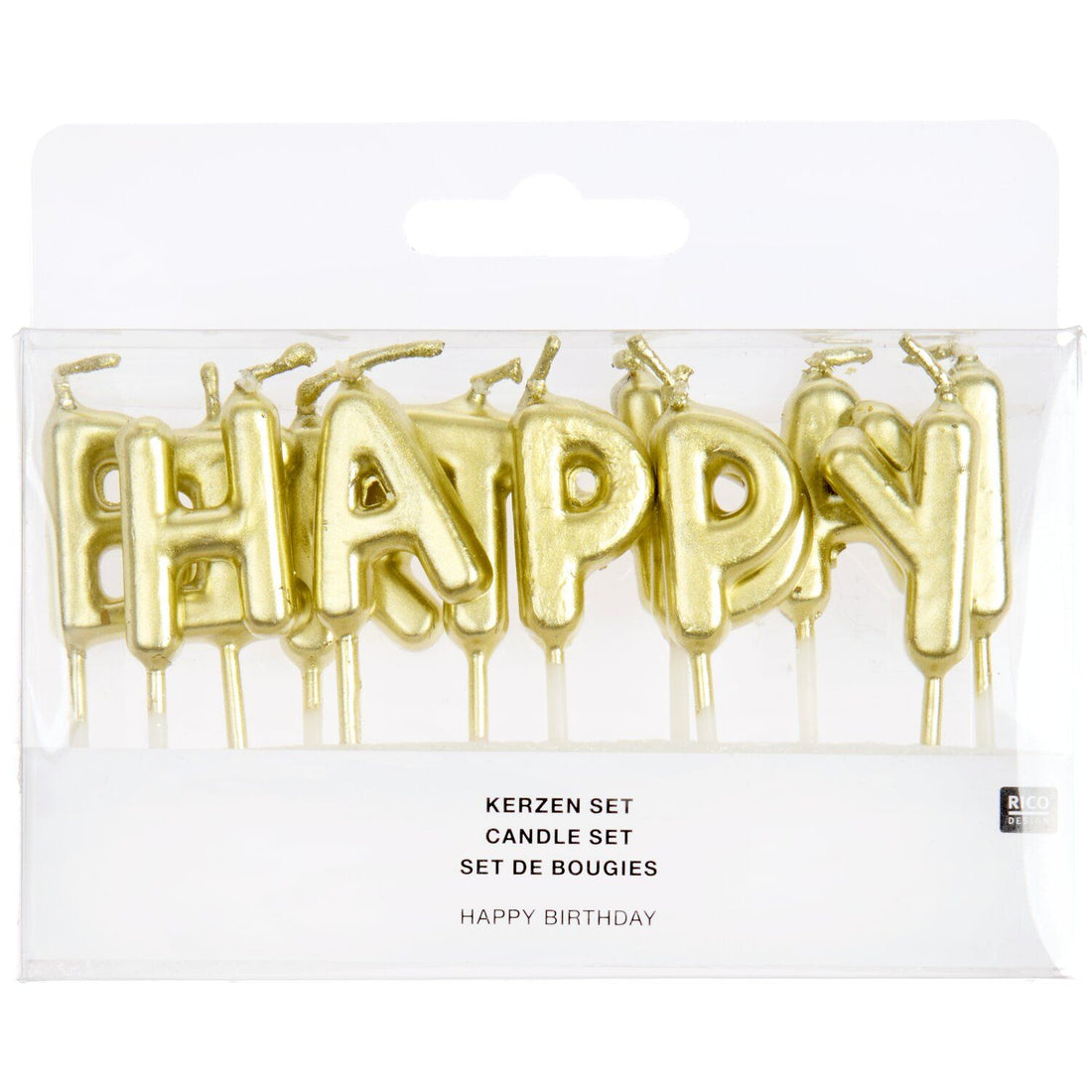 RICO DESIGN - Kerzen Happy Birthday gold