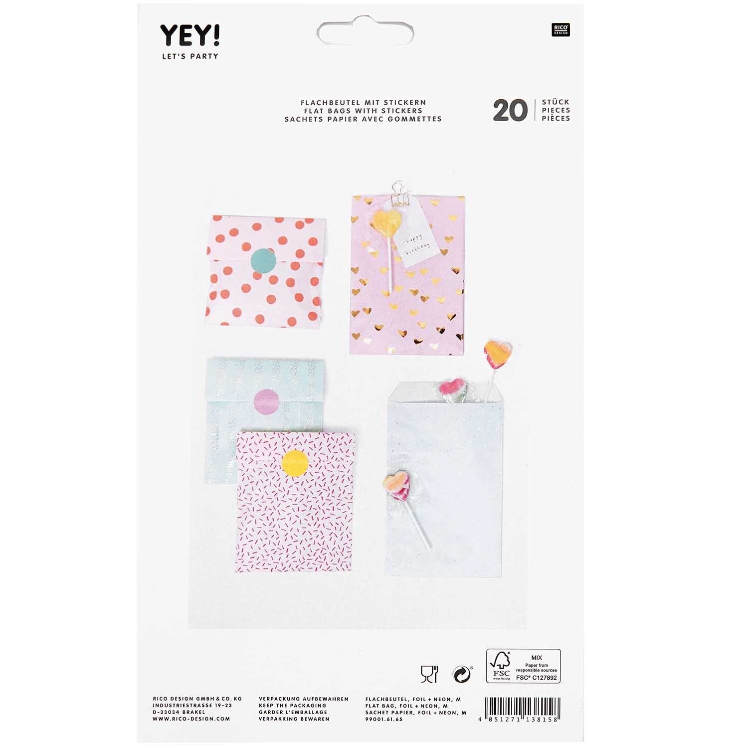 RICO DESIGN - Geschenktüten mit Stickern Mix