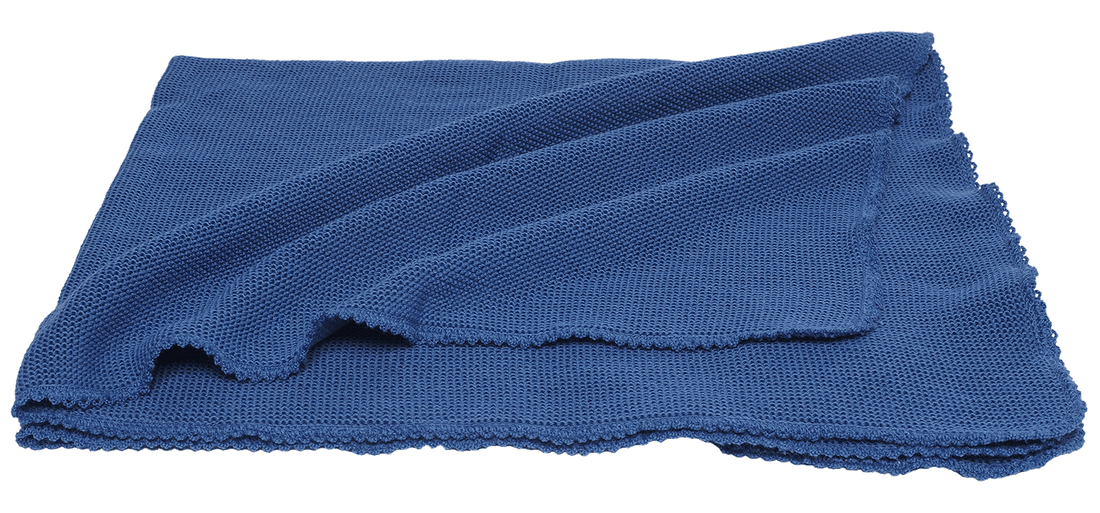 Reiff - Baby-Strickdecke kbTWolle ozean-blau