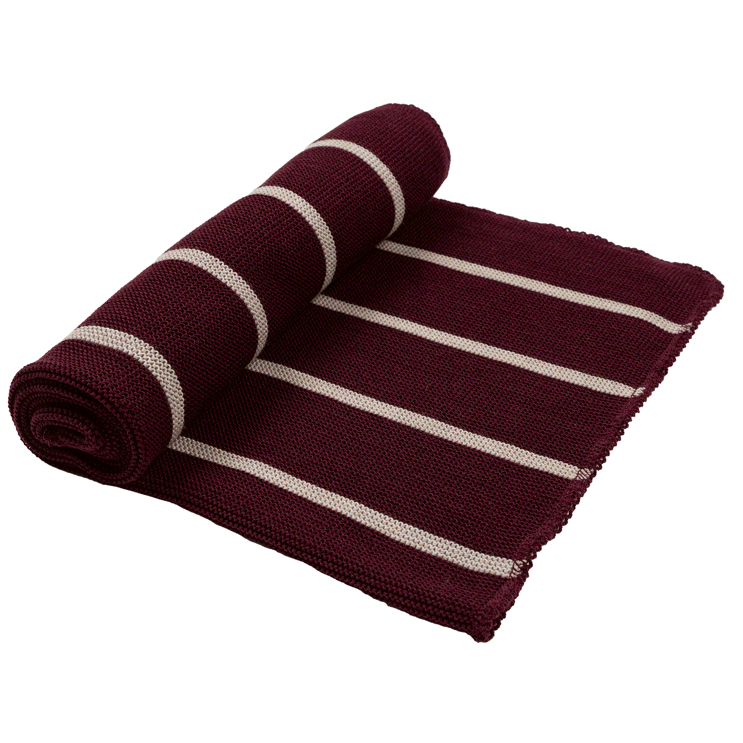 Reiff - Baby Strickdecke Streifen bordeaux kbT Wolle