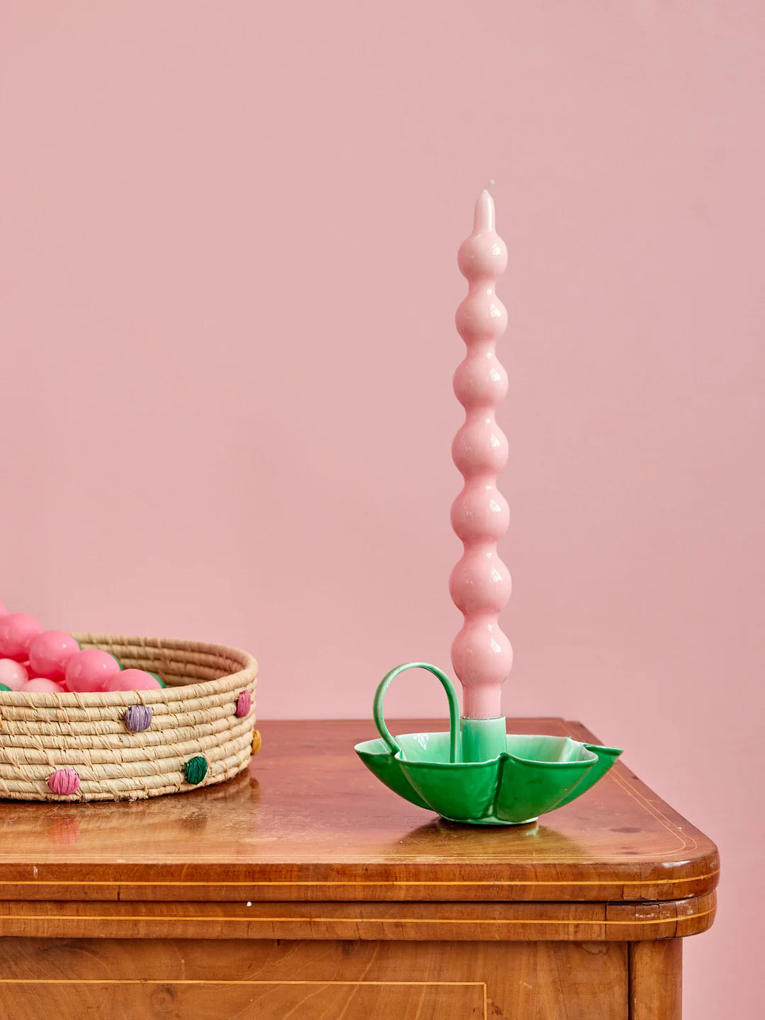 Rice - Kerzenständer grün Blume