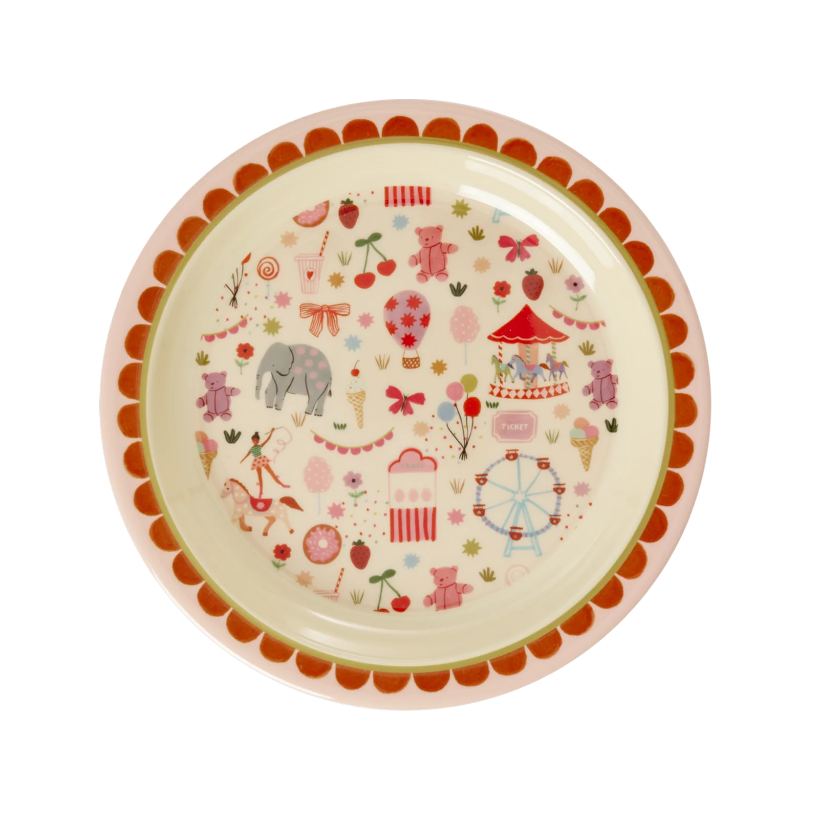 Rice - Melamin Kinderteller Fun Fair pink