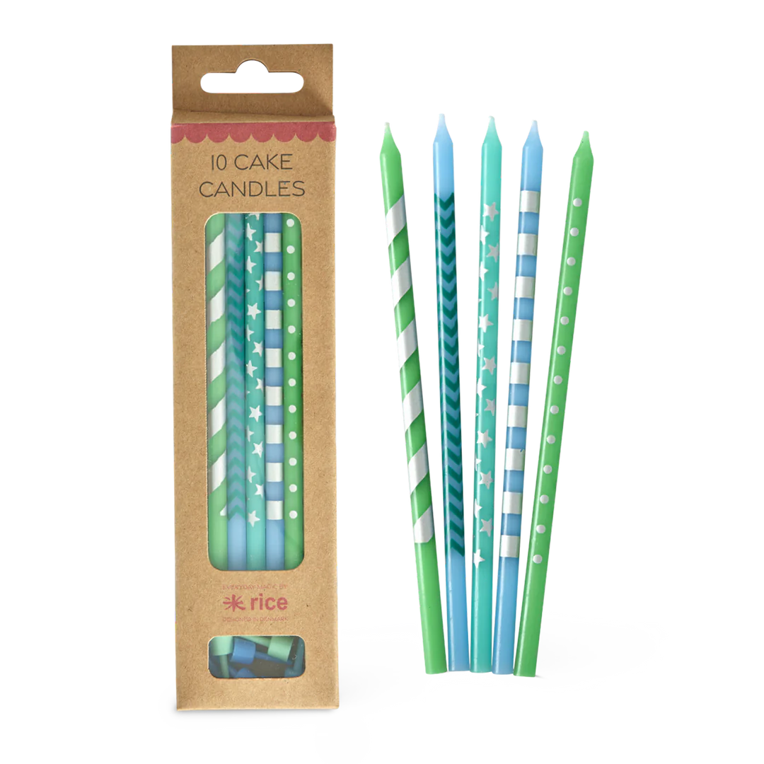 Rice - lange Kuchenkerzen blau