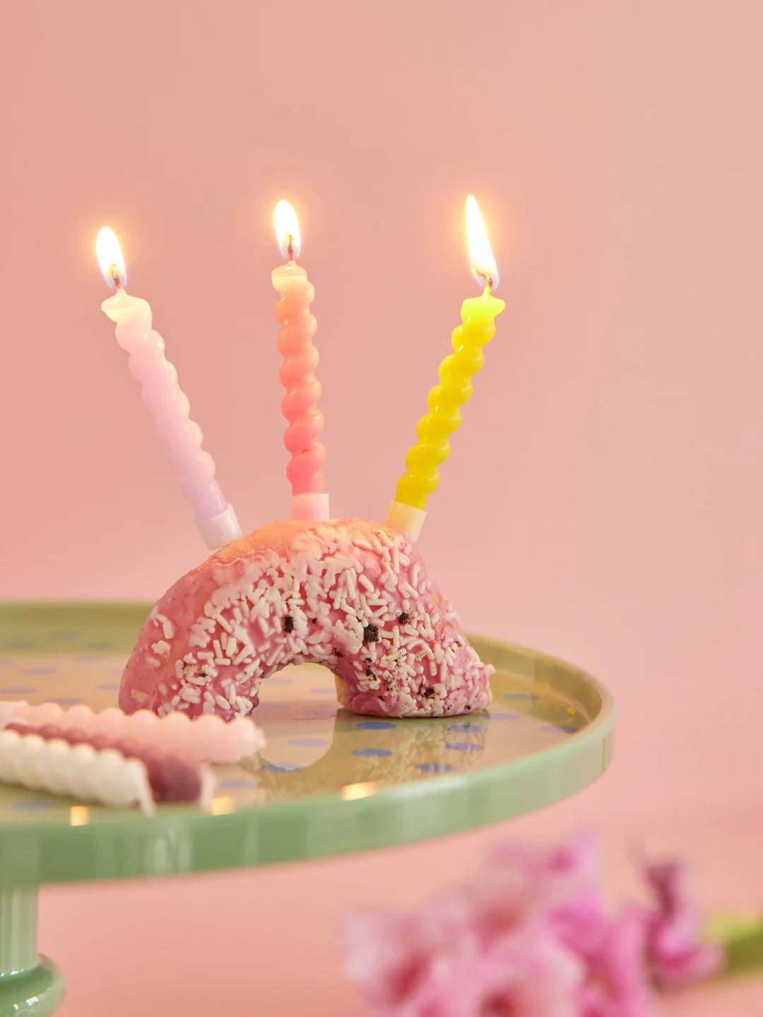 Rice - twisted cake Kerze rosa