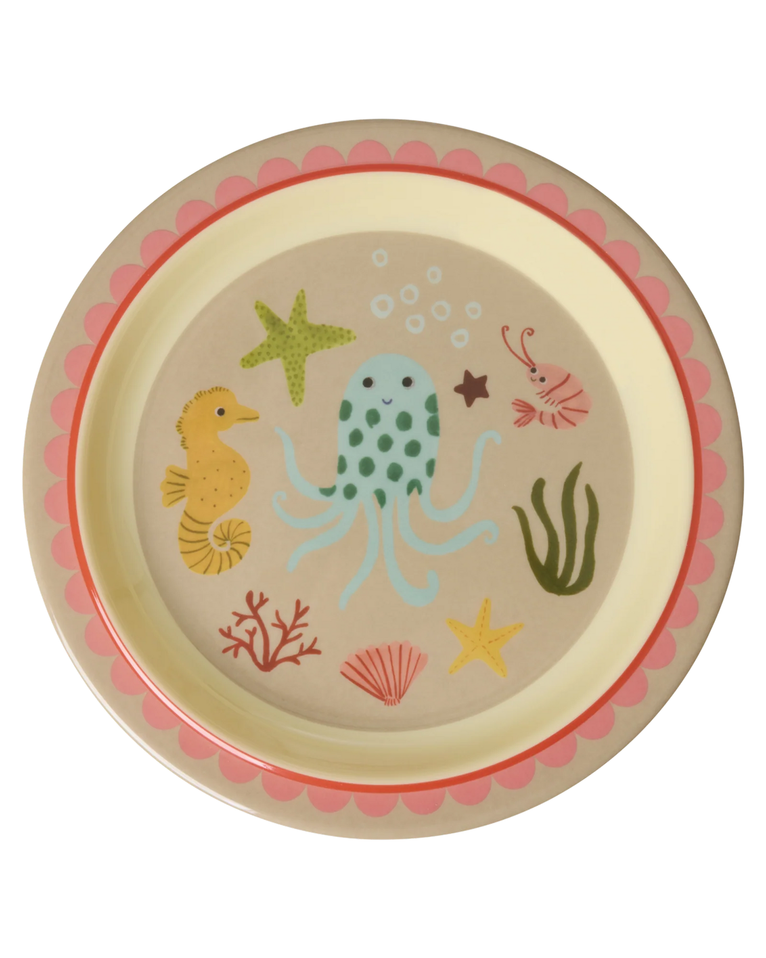 Rice - Melamin Kinderteller Ozean rosa