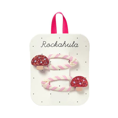 Rockahula - Haarspangen für Kinder/Mädchen in Pilz-Form (rot/glitzernd)