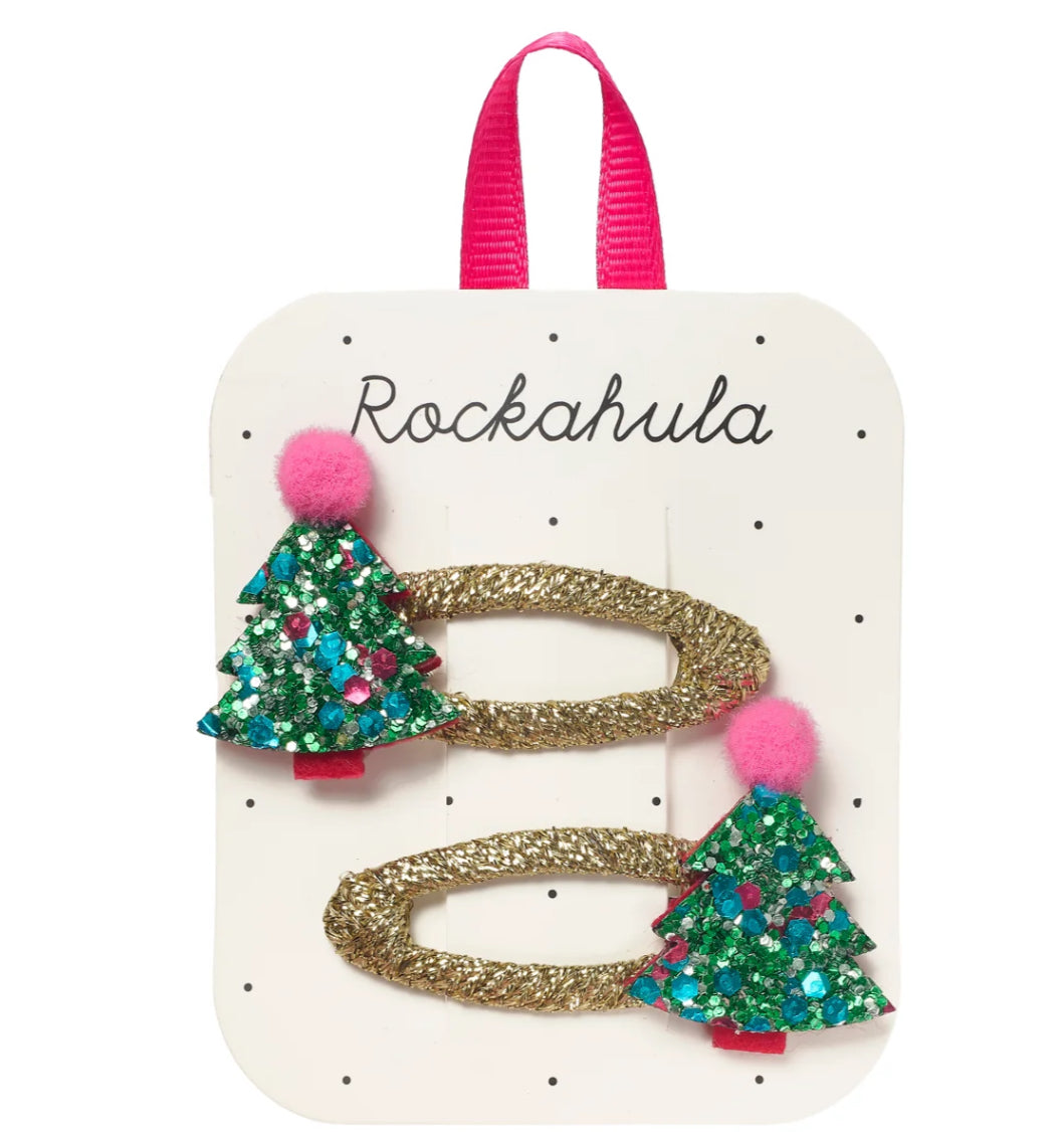 Rockahula - Haarspangen Tannenbaum grün glitzernd für Kinder Mädchen