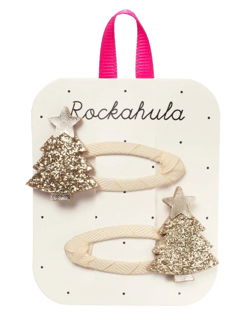 Rockahula - Haarspangen Tannenbaum gold glitzernd