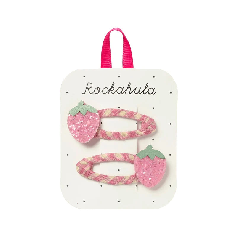 Rockahula - Haarspangen Erdbeeren Rosa Glitzer