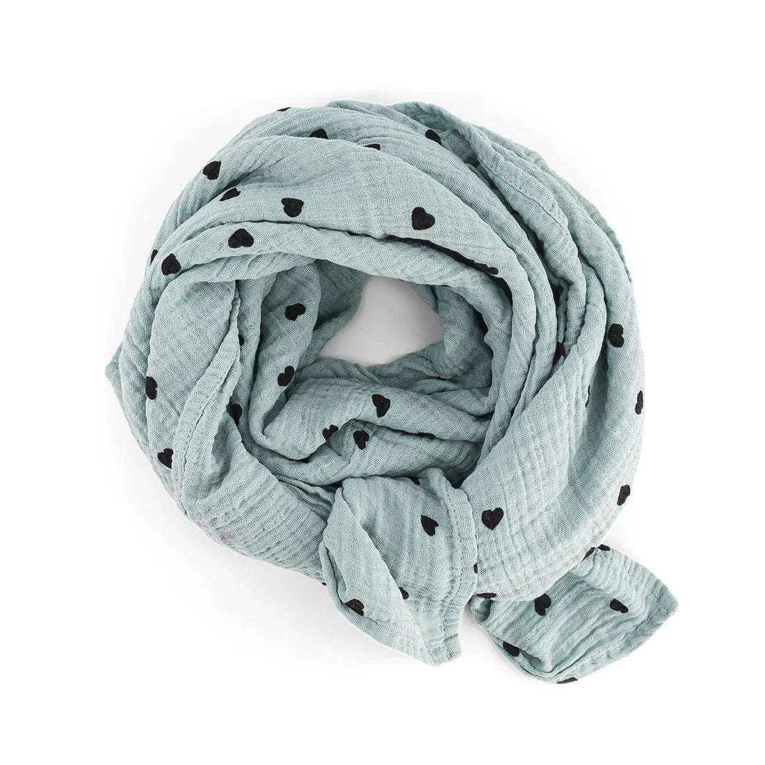 Rose in April - Swaddle Bianca mit Herzen blau