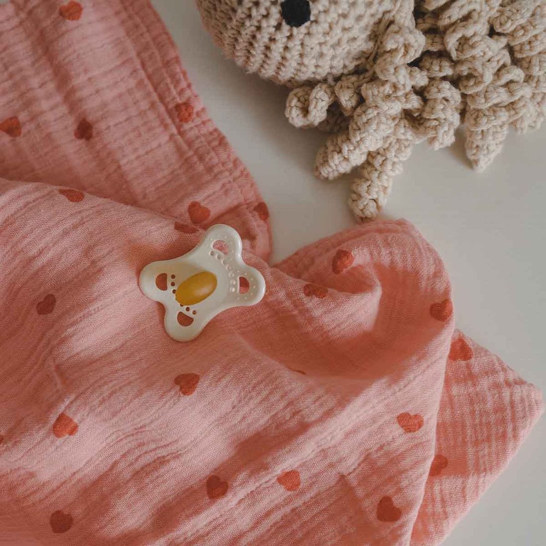 Rose in April - Swaddle Herzen rosa MINI & ME