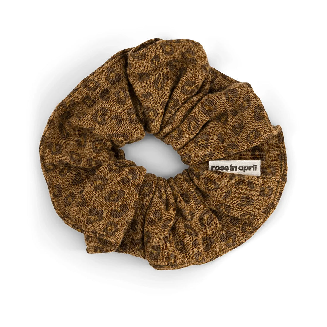 Rose in April - Scrunchie Leoprint Baumwolle braun