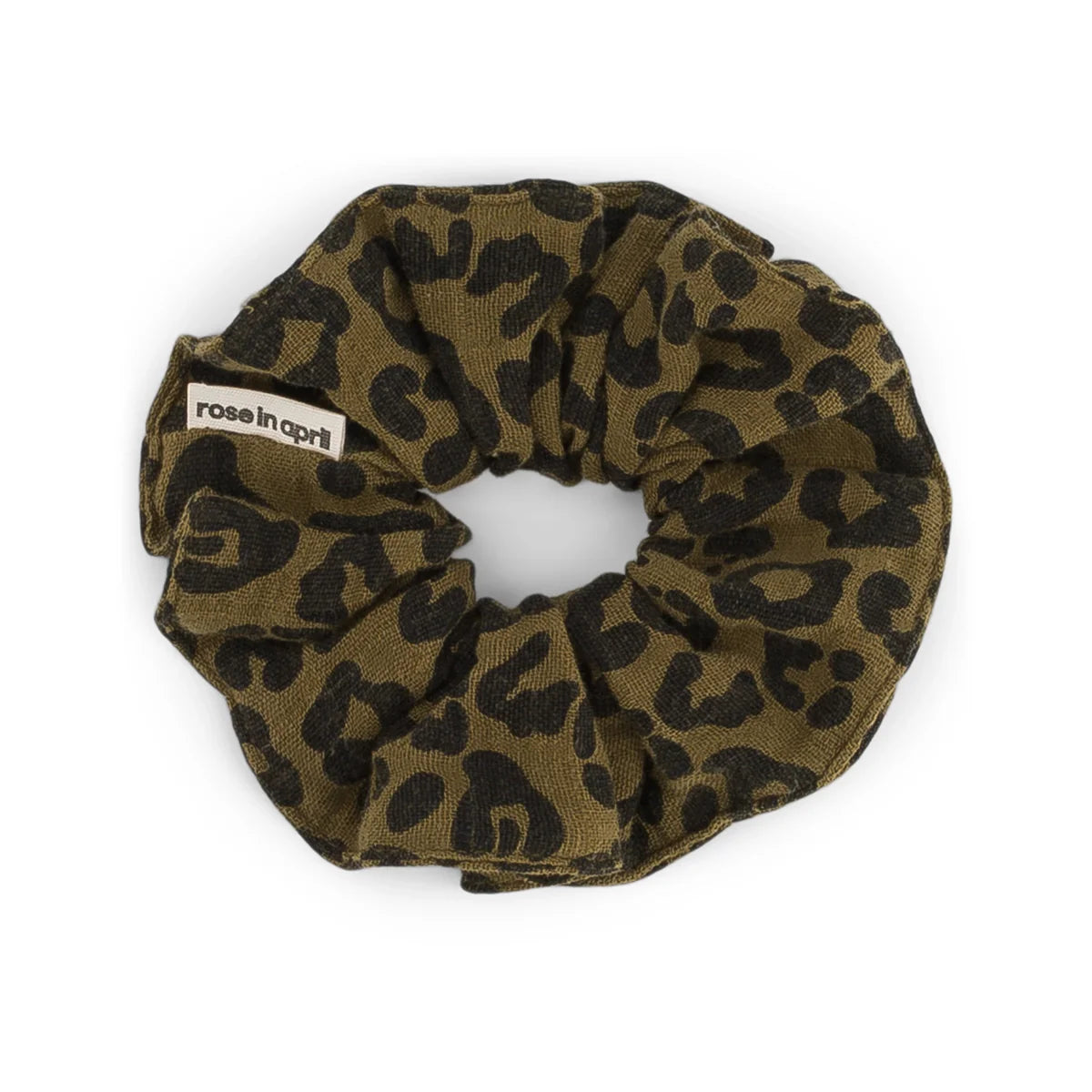 Rose in April - Scrunchie Leoprint Baumwolle schwarz/ olive