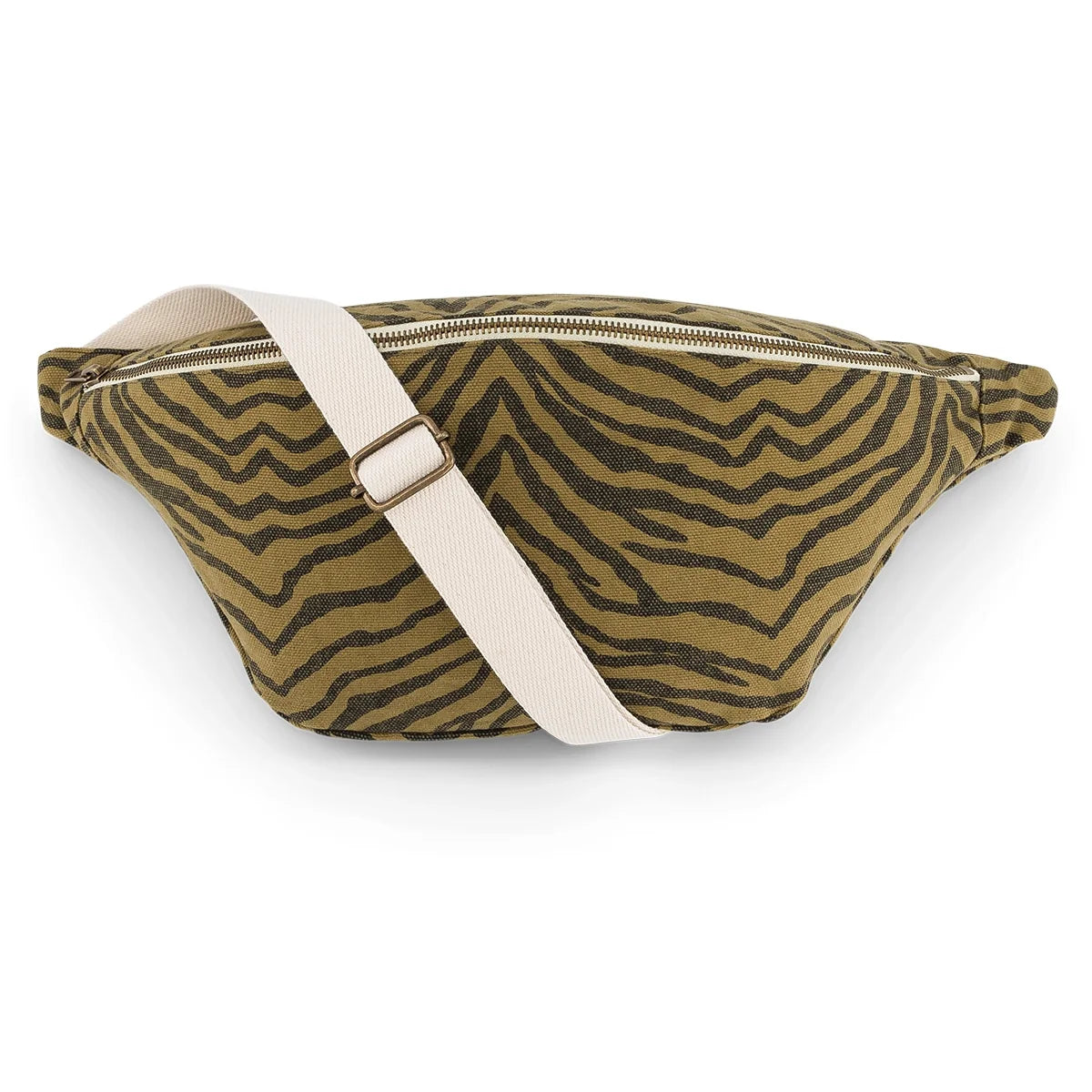 Rose in April - Umhängetasche Baumwolle Zebraprint olive/schwarz