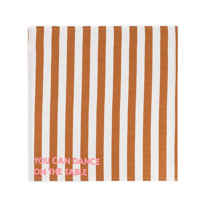Rose in April - Bedruckte Stoffserviette Streifen 2er Set