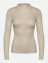 Rosemunde - Langarmshirt in beige für Frauen - Wolle-Seide-Mischung (vorne)