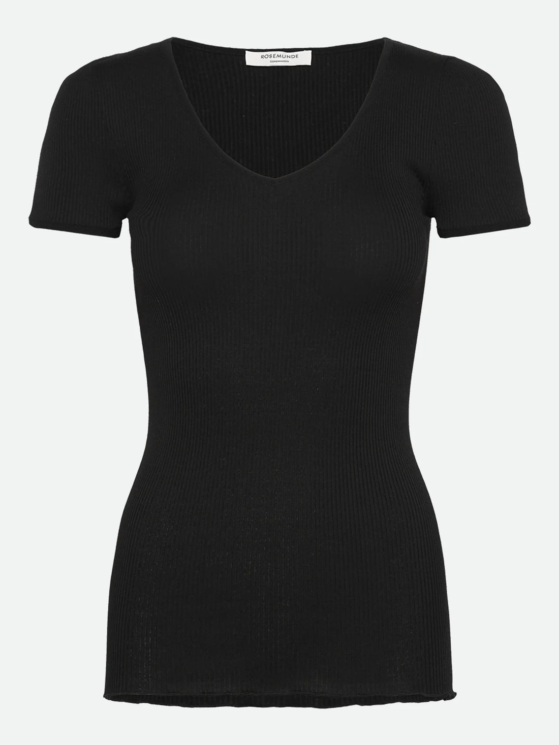 Rosemunde - T-Shirt aus Seide und Baumwolle schwarz