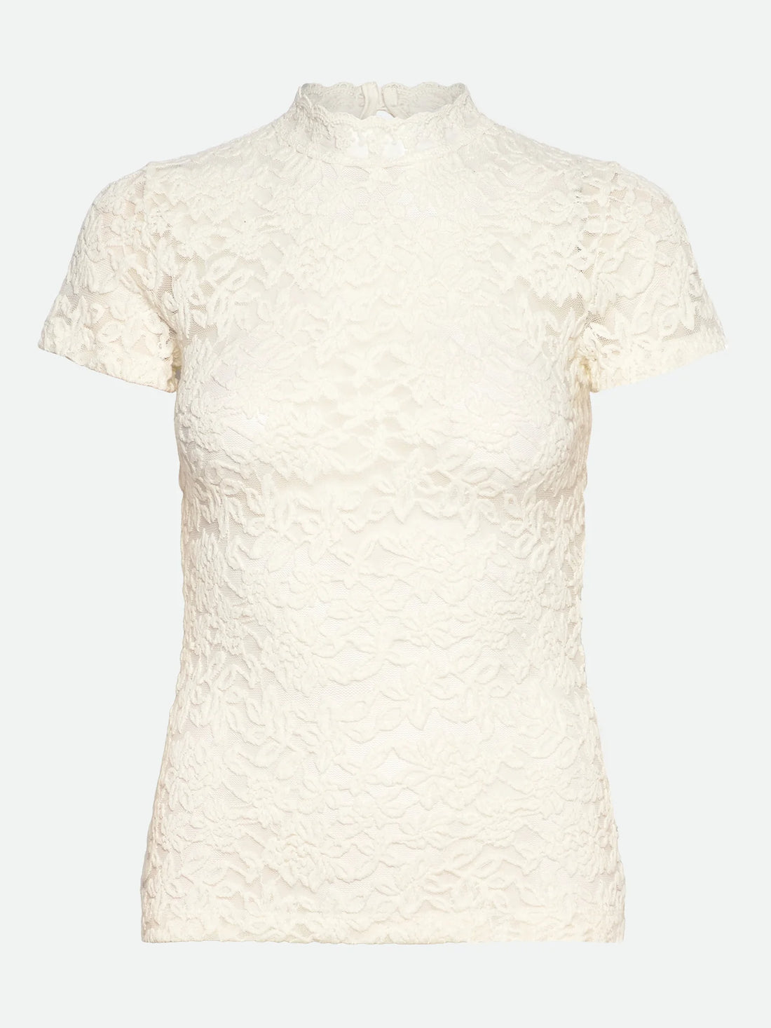 Rosemunde - Transparentes T-Shirt aus Spitze beige