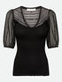 Rosemunde - Seiden T-Shirt Beatha mit Spitze schwarz