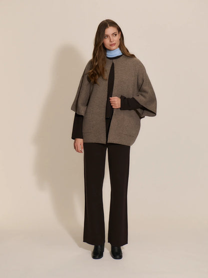Rosemunde - Cape Strickjacke Wolle/Kaschmir Jesse braun