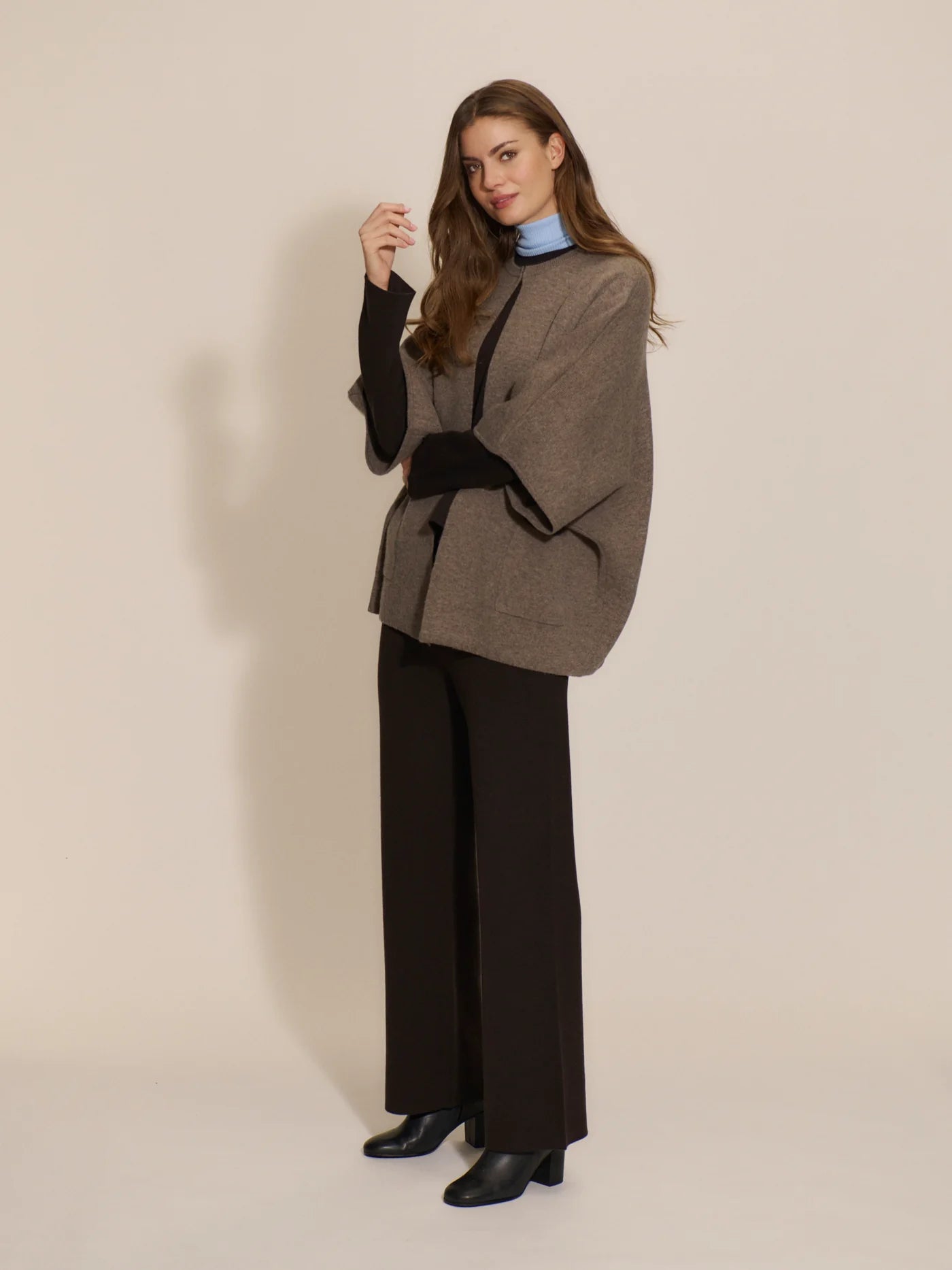 Rosemunde - Cape Strickjacke Wolle/Kaschmir Jesse braun