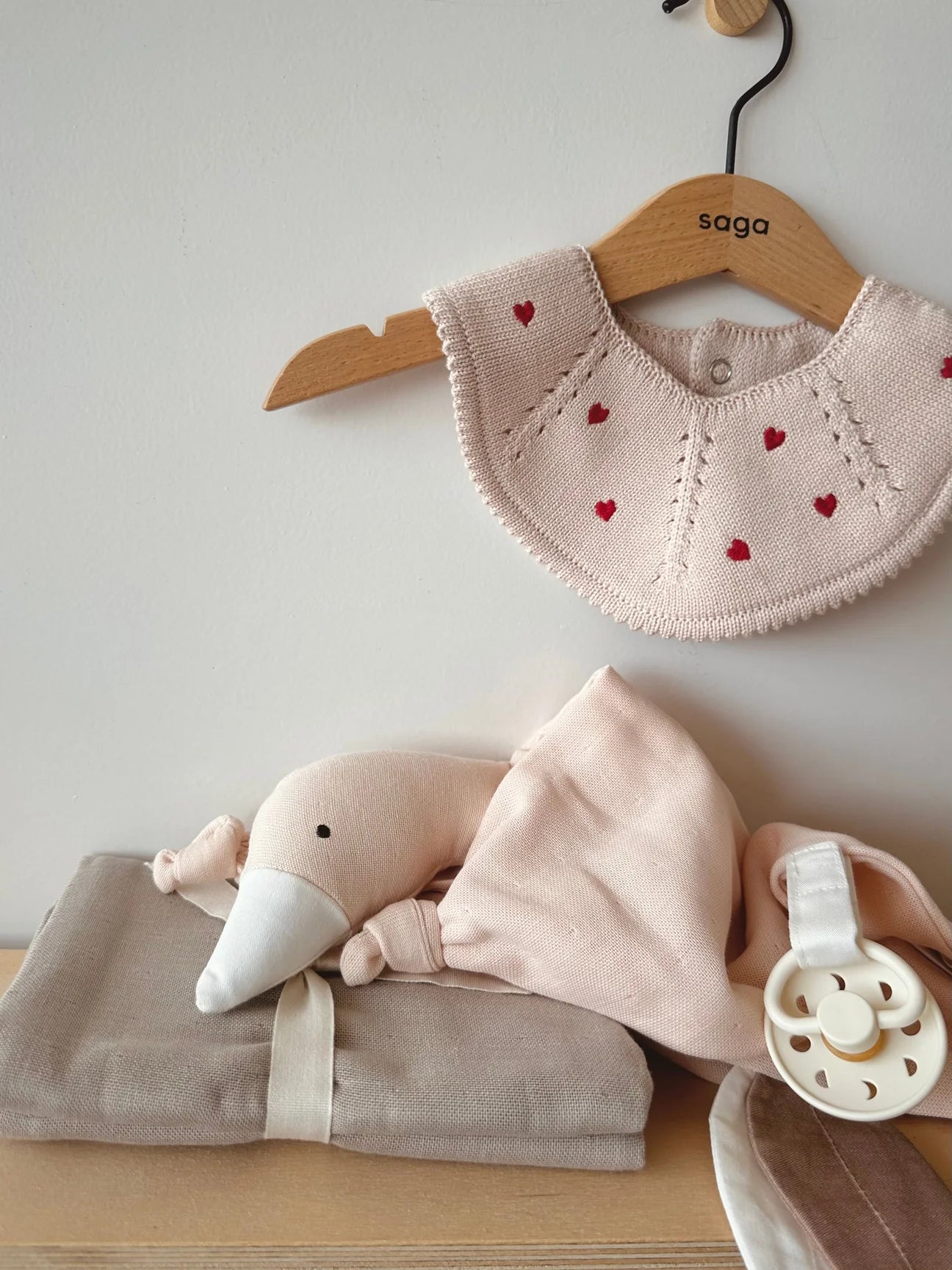 Saga Copenhagen - Schmusetuch Baumwolle (Bio) Gans rosa