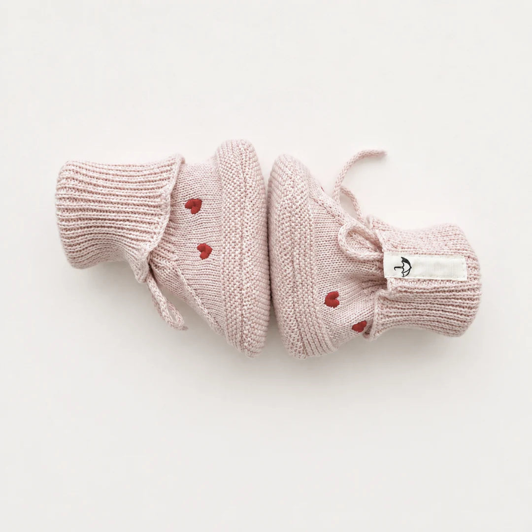 Saga Copenhagen - Baby Schuhe Bio-Baumwolle Rosa Herzen