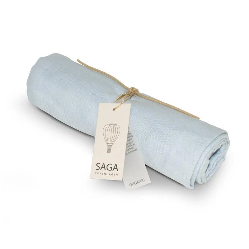 Saga Copenhagen - Baby Musselintuch Baumwolle (Bio) Hellblau 100x100