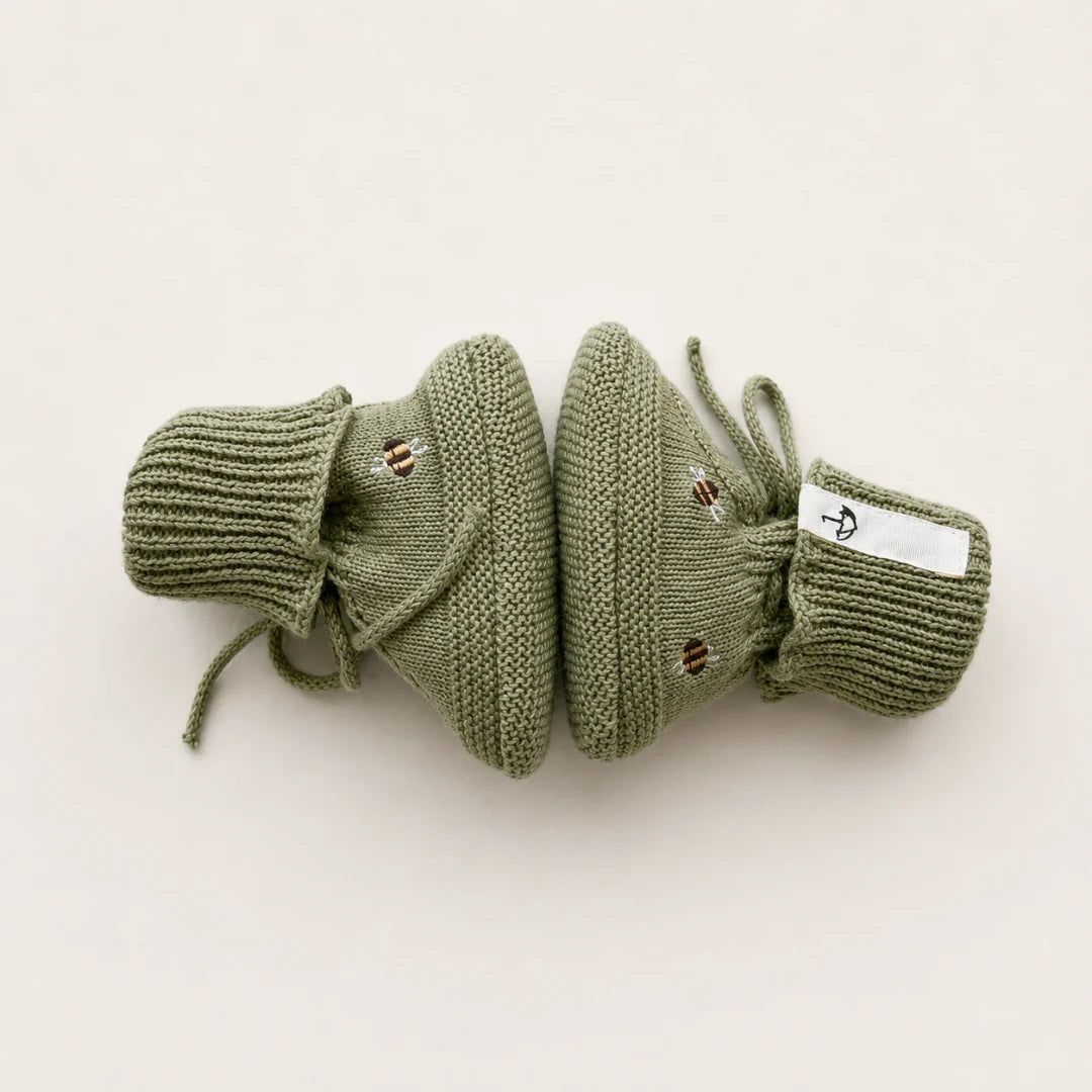 Saga Copenhagen - Baby Schuhe Baumwolle (Bio) grün Biene