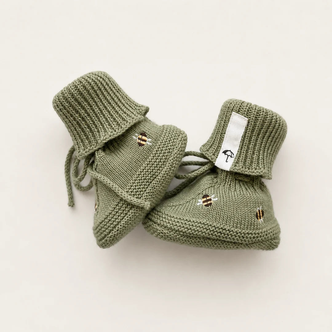 Saga Copenhagen - Baby Schuhe Baumwolle (Bio) grün Biene