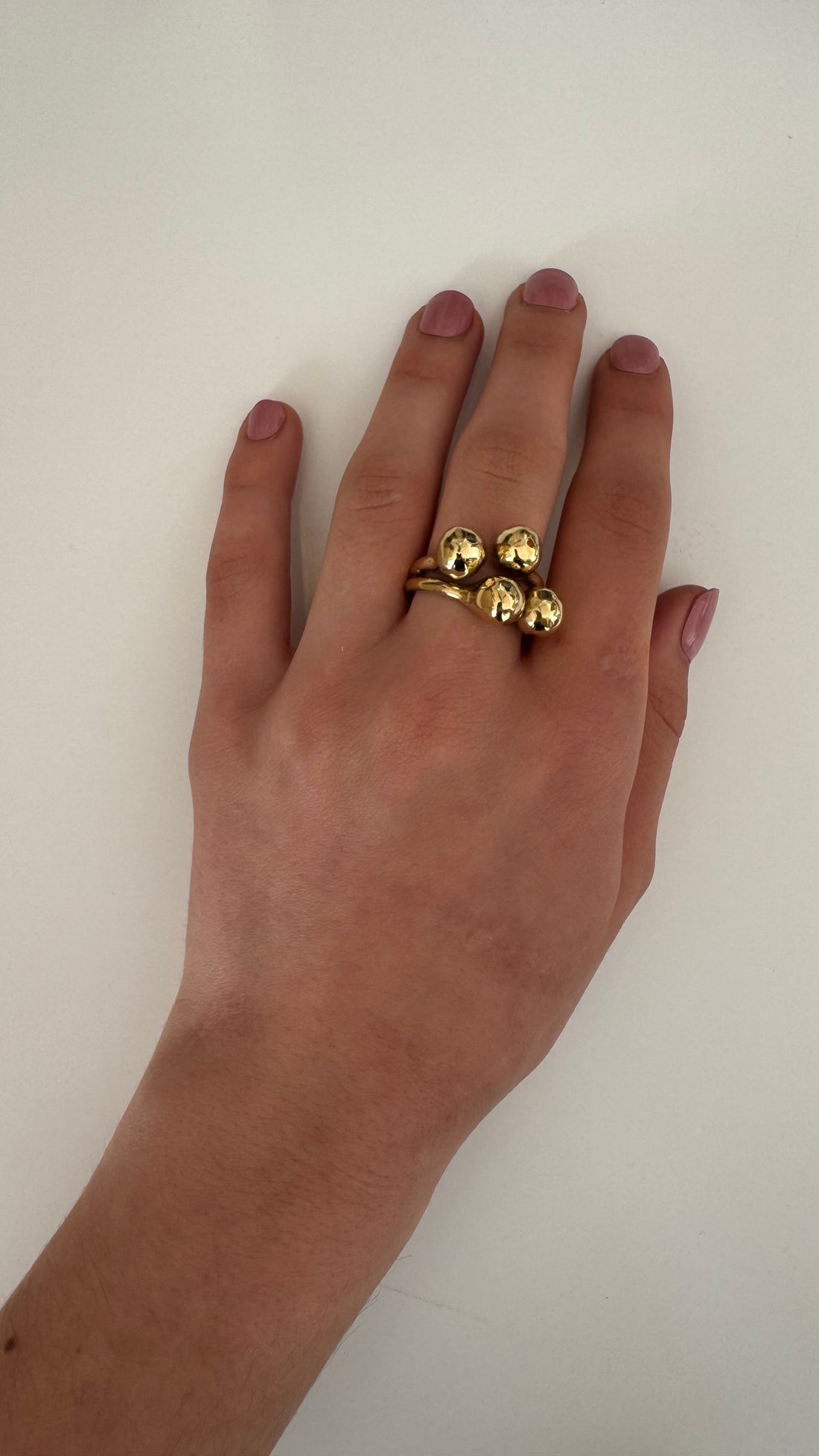 Schmuck TBSG -  Ring mit Kugeln gold