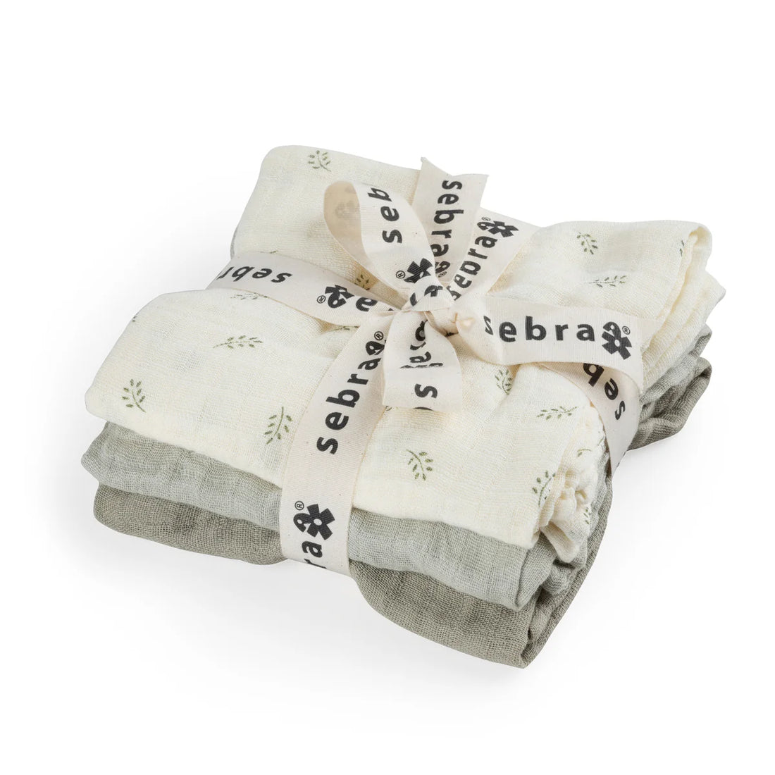 Sebra - Swaddle 3er Set Musselin Blätter