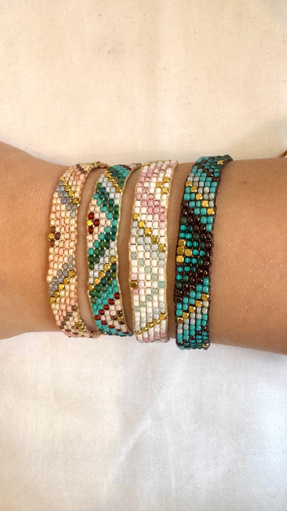 Sister Schmuck - handgefertigtes Armband rosa-grün